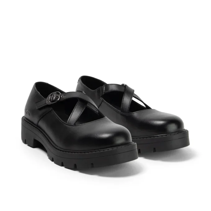 Kori MJ Cross da ragazza in pelle lucida, nero Kori MJ Cross da ragazza in pelle lucida, nero