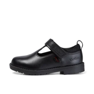 Lachly T Bar in pelle nera per bambine
