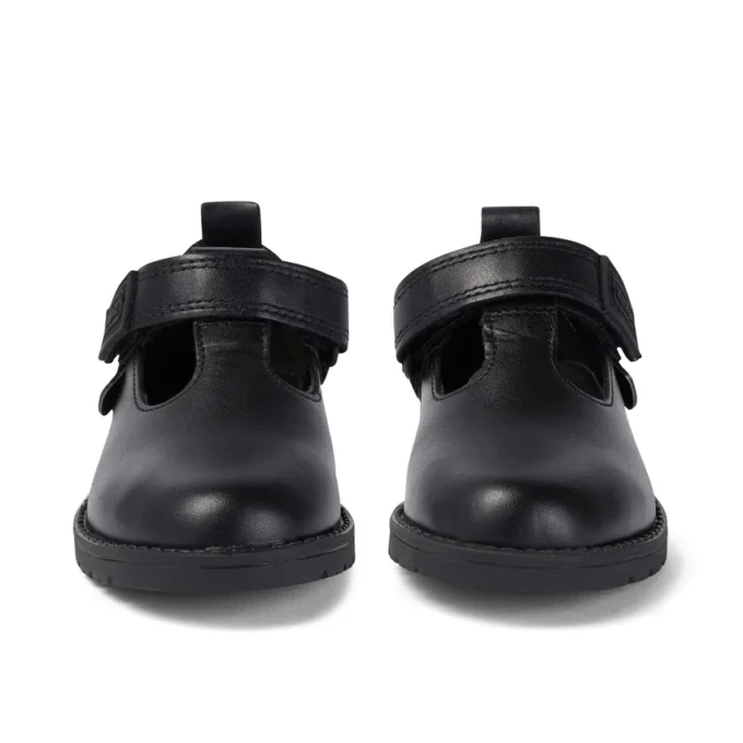 Lachly T Bar in pelle nera per bambine Lachly T Bar in pelle nera per bambine