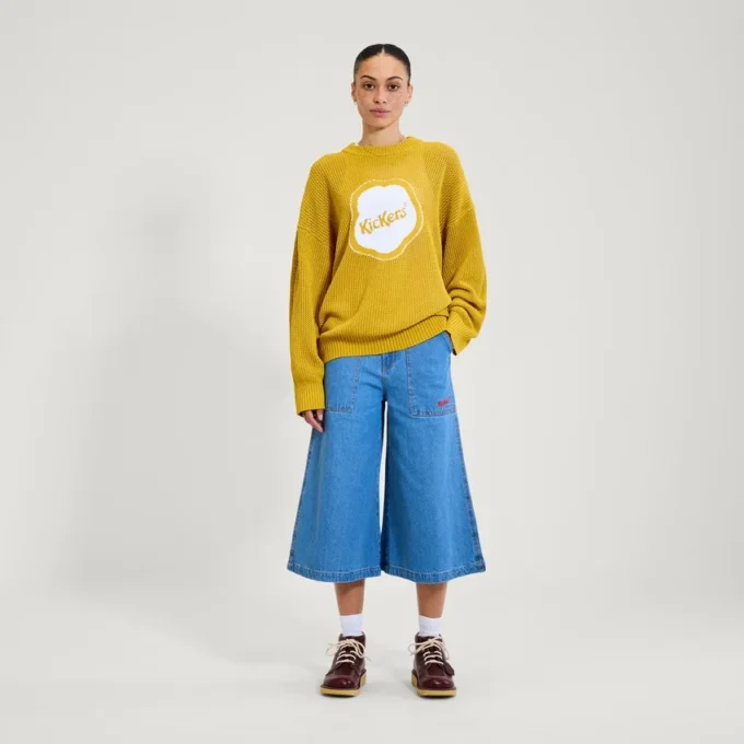 Maglia unisex per adulti Kickers Classic in maglia jacquard Giallo