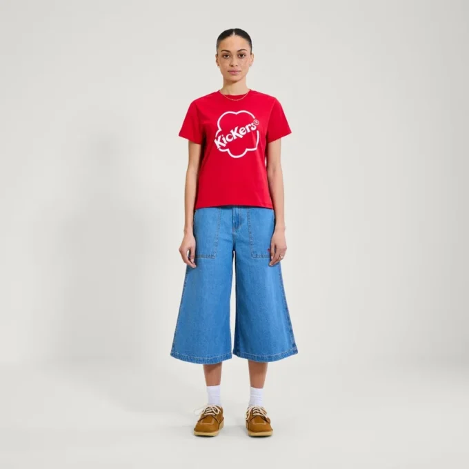 Maglietta aderente classica Kickers da donna, rosso Maglietta aderente classica Kickers da donna, rosso