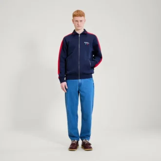 Maglione classico con zip da uomo Kickers, blu navy
