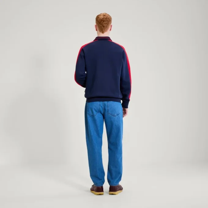Maglione classico con zip da uomo Kickers, blu navy Maglione classico con zip da uomo Kickers, blu navy