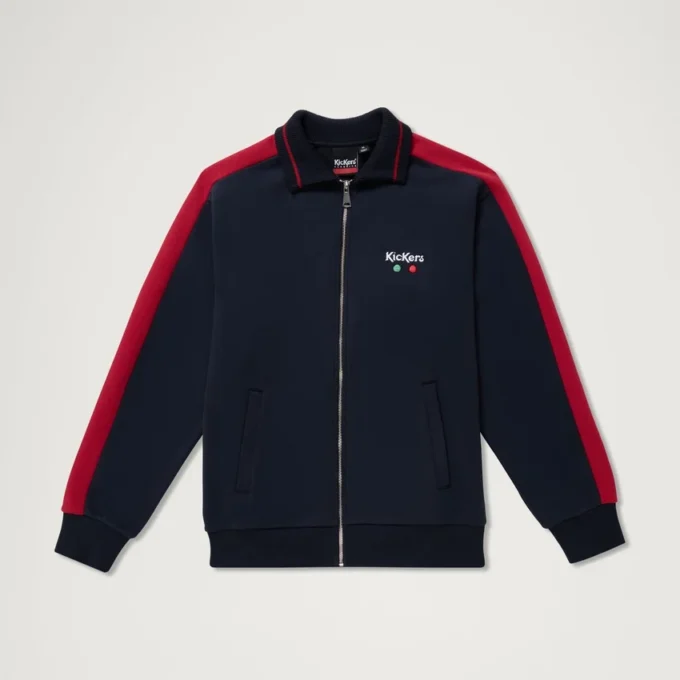 Maglione classico con zip da uomo Kickers, blu navy Maglione classico con zip da uomo Kickers, blu navy