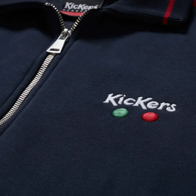 Maglione classico con zip da uomo Kickers, blu navy Maglione classico con zip da uomo Kickers, blu navy