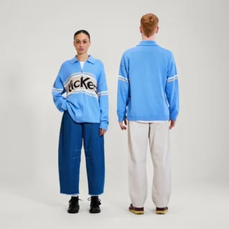 Maglione classico unisex per adulti Kickers con zip blu