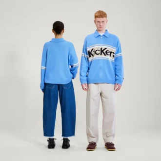 Maglione classico unisex per adulti Kickers con zip blu