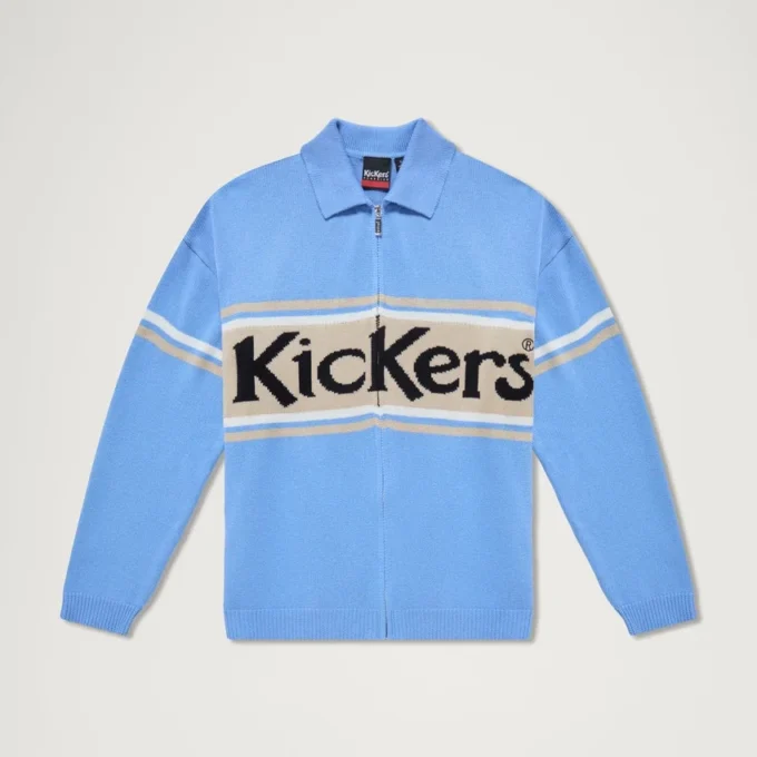Maglione classico unisex per adulti Kickers con zip blu