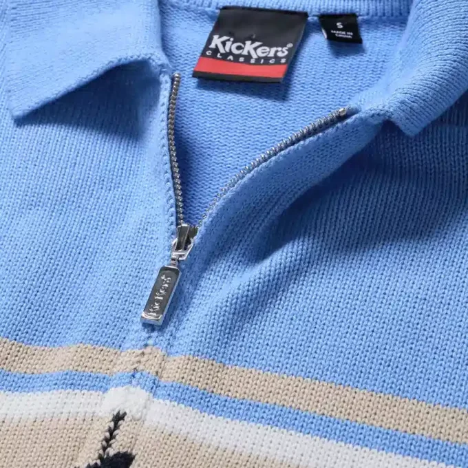 Maglione classico unisex per adulti Kickers con zip blu