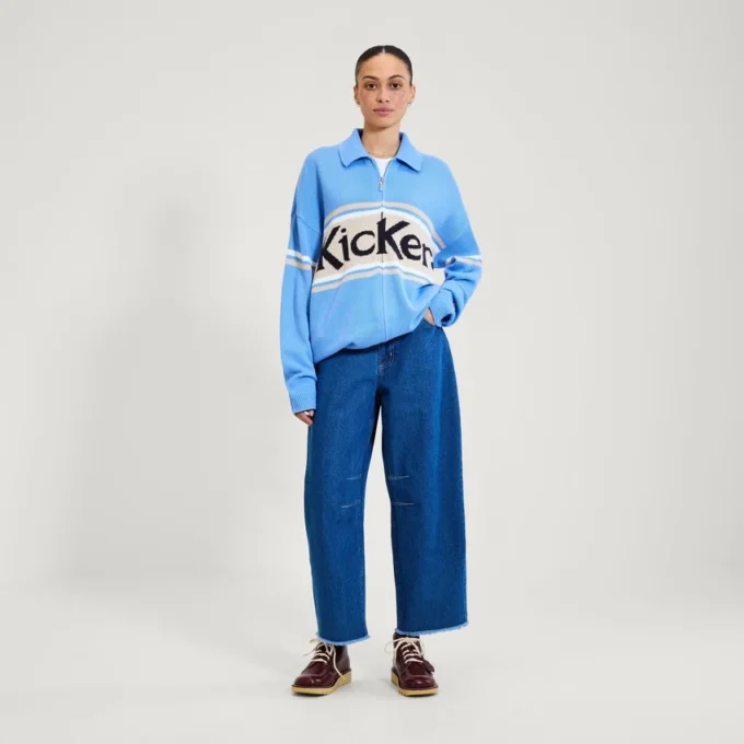 Maglione classico unisex per adulti Kickers con zip blu