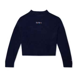 Maglione da donna Kickers con scollo a barchetta e maniche larghe, blu navy