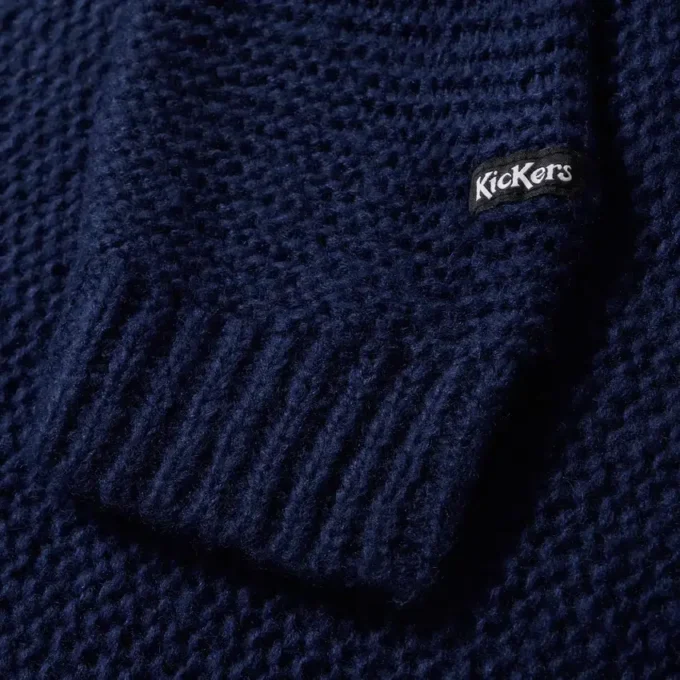 Maglione da donna Kickers con scollo a barchetta e maniche larghe, blu navy Maglione da donna Kickers con scollo a barchetta e maniche larghe, blu navy