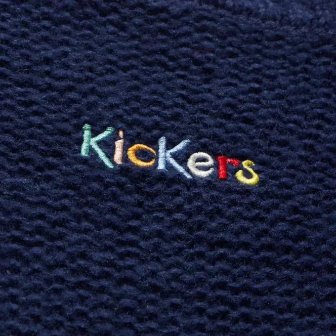 Maglione da donna Kickers con scollo a barchetta e maniche larghe, blu navy Maglione da donna Kickers con scollo a barchetta e maniche larghe, blu navy
