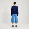 Maglione da donna Kickers con scollo a barchetta e maniche larghe, blu navy Maglione da donna Kickers con scollo a barchetta e maniche larghe, blu navy