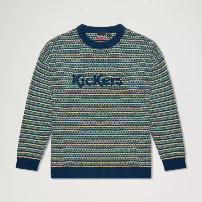 Maglione unisex per adulti Kickers con logo sul petto, maglia multicolore