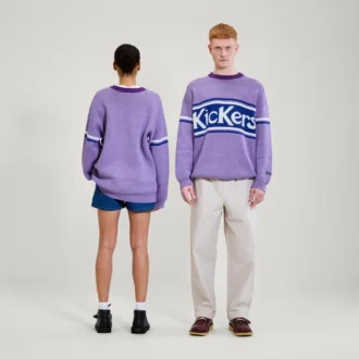 Maglione unisex per adulti Kickers con logo sul petto, viola