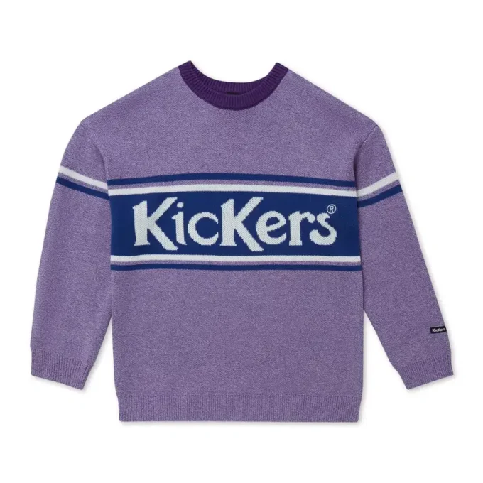 Maglione unisex per adulti Kickers con logo sul petto, viola