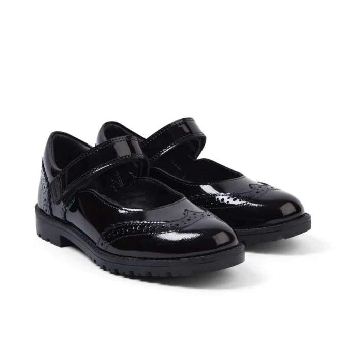 Ragazze Junior Lachly MJ Brogue in vernice nera Ragazze Junior Lachly MJ Brogue in vernice nera