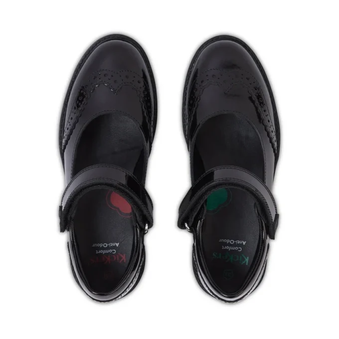 Ragazze Junior Lachly MJ Brogue in vernice nera Ragazze Junior Lachly MJ Brogue in vernice nera