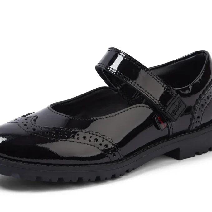 Ragazze Junior Lachly MJ Brogue in vernice nera Ragazze Junior Lachly MJ Brogue in vernice nera