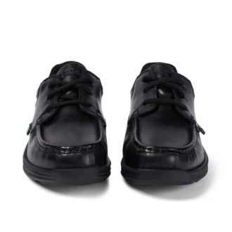 Reasan Lace in pelle nera da ragazzo