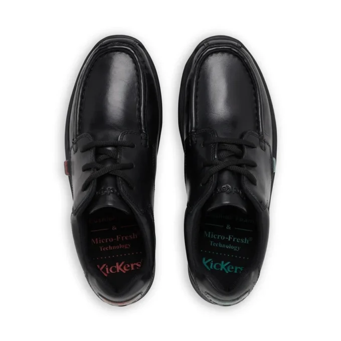 Reasan Lace in pelle nera da ragazzo Reasan Lace in pelle nera da ragazzo