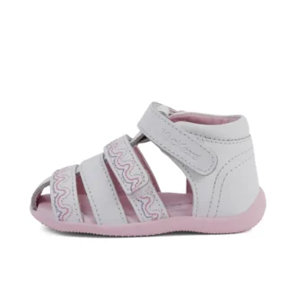 Sandali Baby Wriggle Wave in pelle bianca