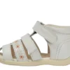 Sandali da neonato Wriggle Flower in pelle bianca