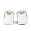 Sandali da neonato Wriggle Flower in pelle bianca