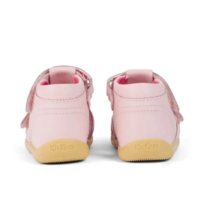 Sandali da neonato Wriggle Flower in pelle rosa
