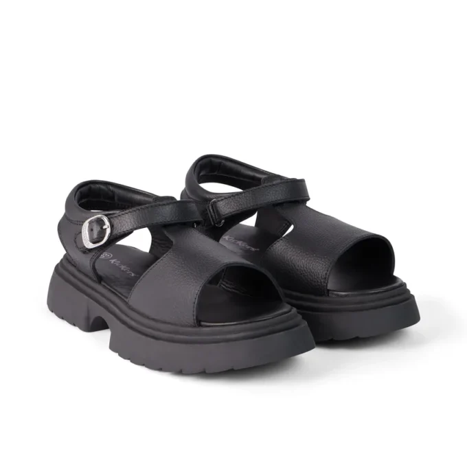 Sandali Kenzi da bambina in pelle nera Sandali Kenzi da bambina in pelle nera