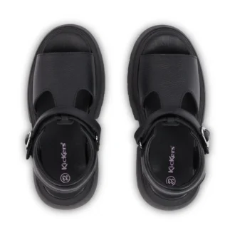 Sandali Kenzi da bambina in pelle nera