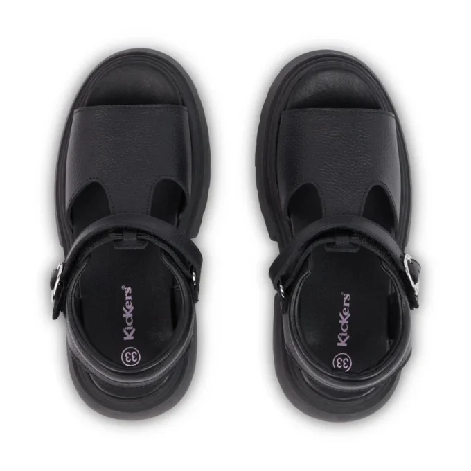 Sandali Kenzi da bambina in pelle nera Sandali Kenzi da bambina in pelle nera