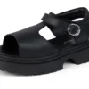 Sandali Kenzi da bambina in pelle nera Sandali Kenzi da bambina in pelle nera