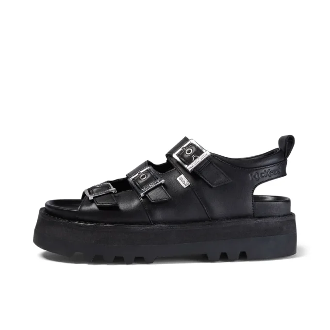 Sandalo in pelle Knox Lo Buckle da donna, nero Sandalo in pelle Knox Lo Buckle da donna, nero