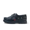 Scarpa da barca Lennon unisex per adulti in pelle nera Scarpa da barca Lennon unisex per adulti in pelle nera