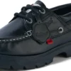 Scarpa da barca Lennon unisex per adulti in pelle nera Scarpa da barca Lennon unisex per adulti in pelle nera
