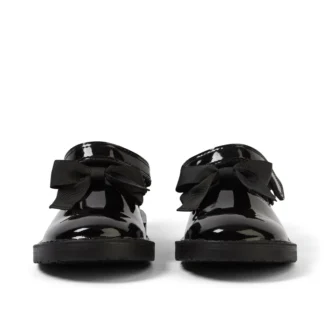 Scarpe Adlar T Bar Bow in vernice nera per bambine