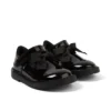 Scarpe Adlar T Bar Bow in vernice nera per bambine Scarpe Adlar T Bar Bow in vernice nera per bambine
