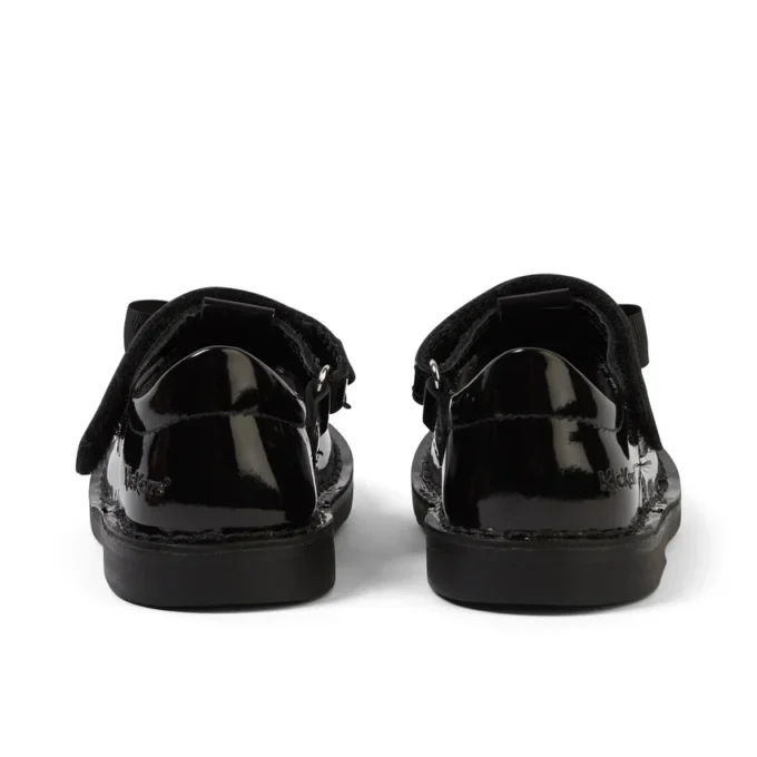Scarpe Adlar T Bar Bow in vernice nera per bambine Scarpe Adlar T Bar Bow in vernice nera per bambine