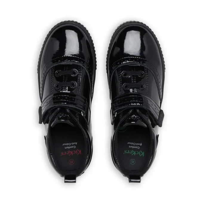Scarpe brogue Tovni da bambina in vernice nera Scarpe brogue Tovni da bambina in vernice nera