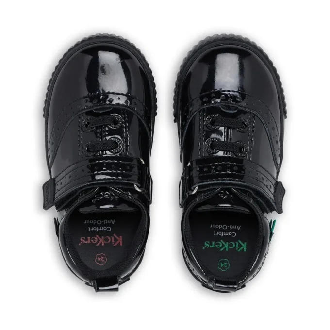 Scarpe brogue Tovni per bambine in vernice nera Scarpe brogue Tovni per bambine in vernice nera