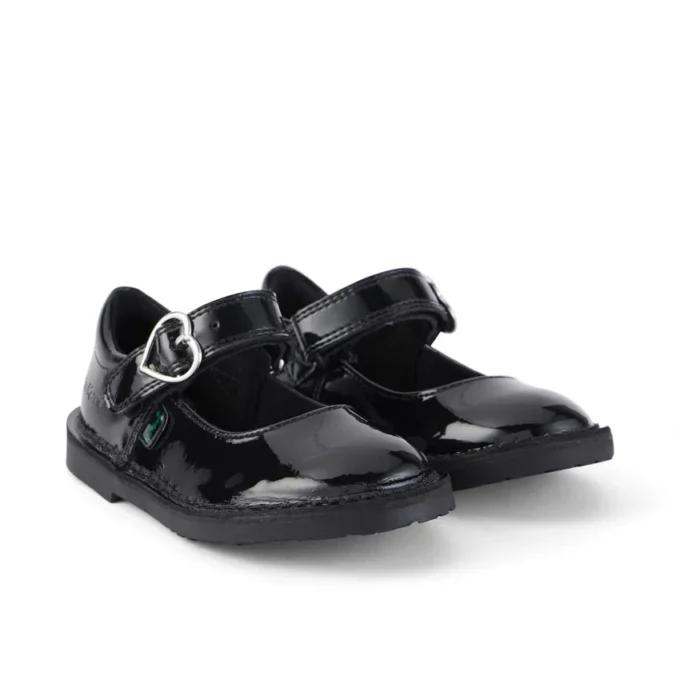 Scarpe da bambina Adlar Heart Mj in vernice nera