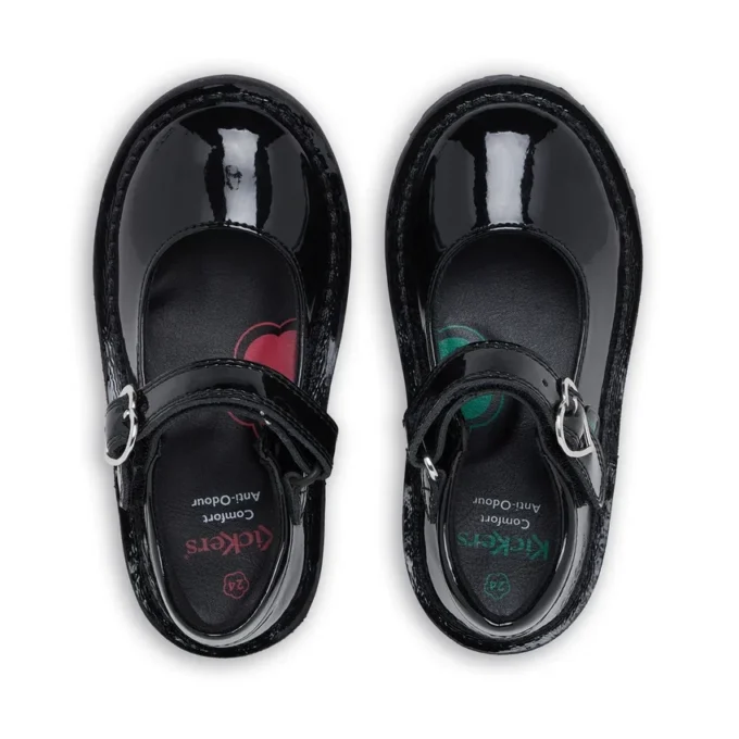 Scarpe da bambina Adlar Heart Mj in vernice nera