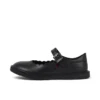 Scarpe da bambina Adlar MJ in pelle con bordi smerlati, nero