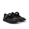 Scarpe da bambina Adlar MJ in pelle con bordi smerlati, nero