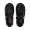 Scarpe da bambina Adlar MJ in pelle con bordi smerlati, nero
