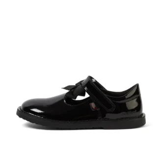 Scarpe da bambina Adlar T Bar Bow in vernice, nero Scarpe da bambina Adlar T Bar Bow in vernice, nero