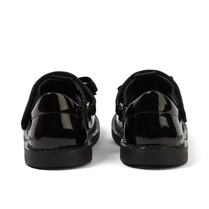 Scarpe da bambina Adlar T Bar Bow in vernice, nero