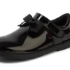 Scarpe da bambina Adlar T Bar Bow in vernice, nero